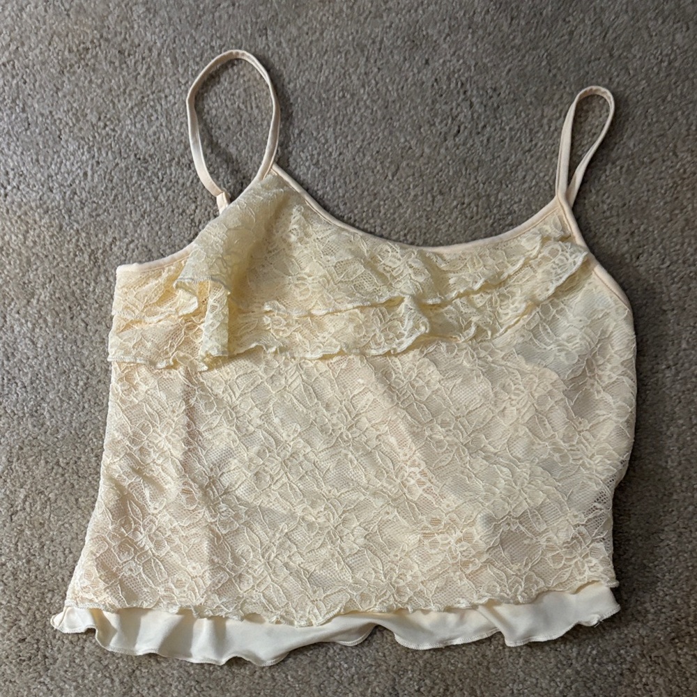 Elegant Cream Lace Women's Top